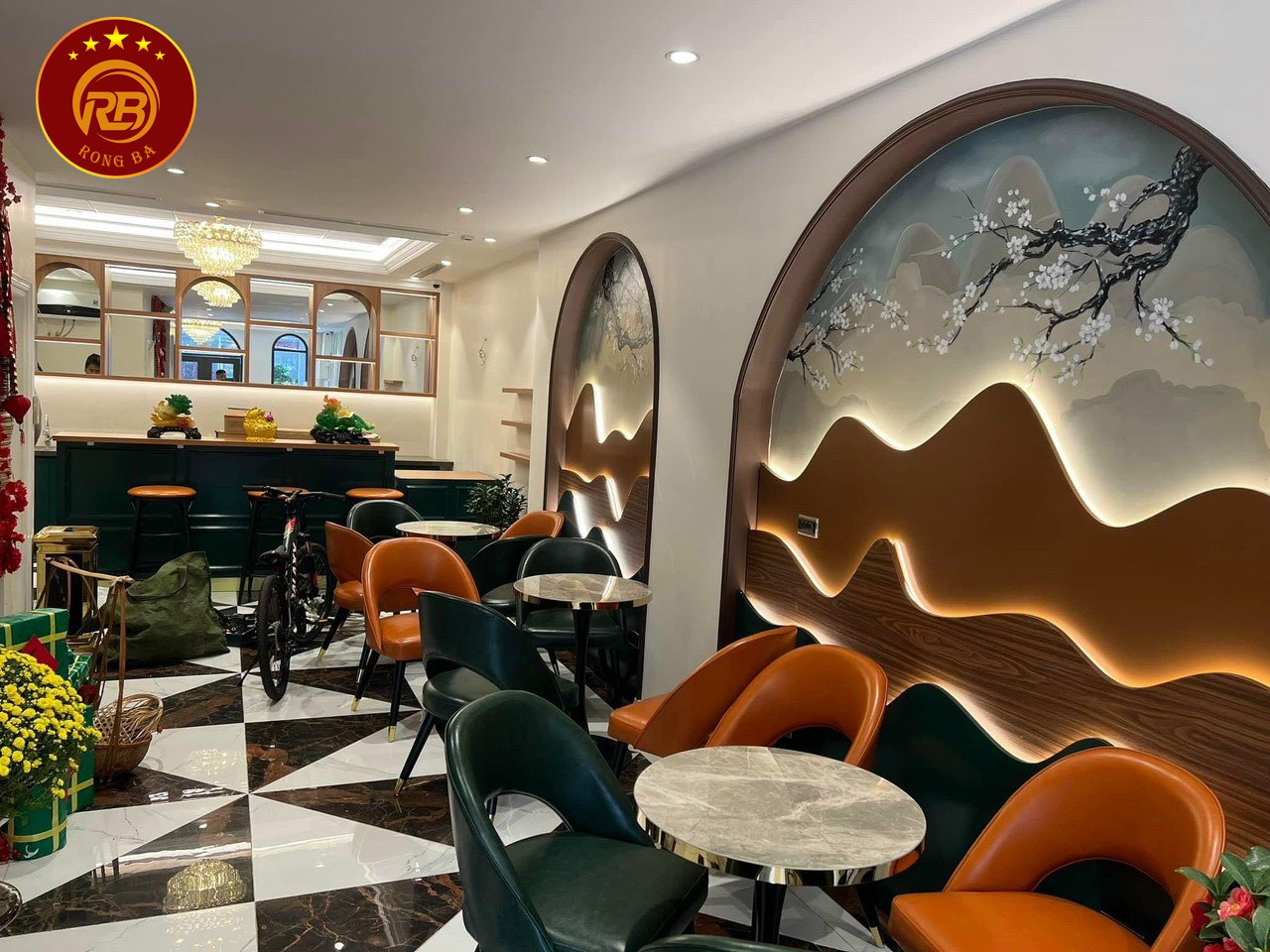 thiết kế quán cafe đẹp với mặt tiền 4m 3
