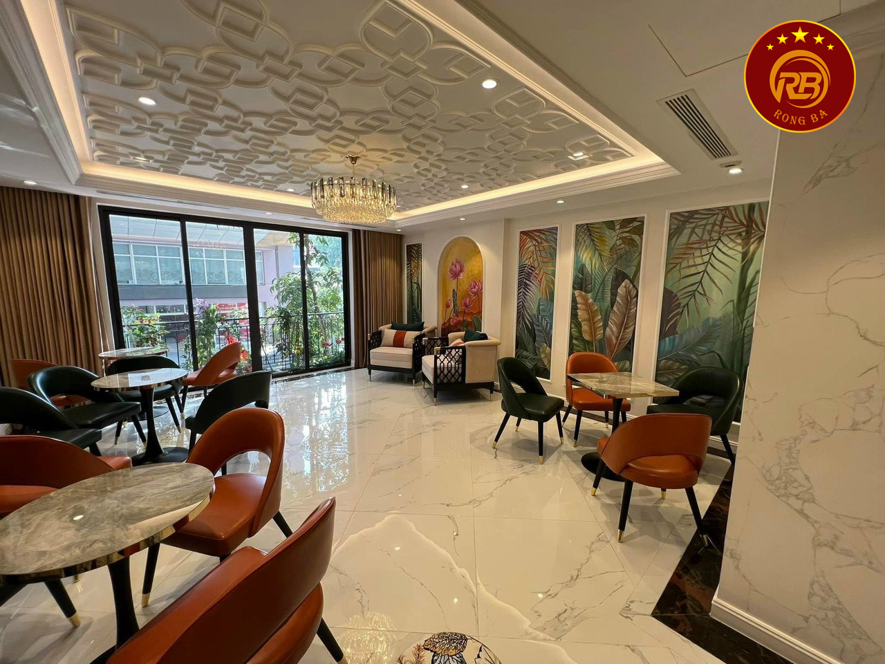 thiết kế quán cafe đẹp với mặt tiền 4m 4