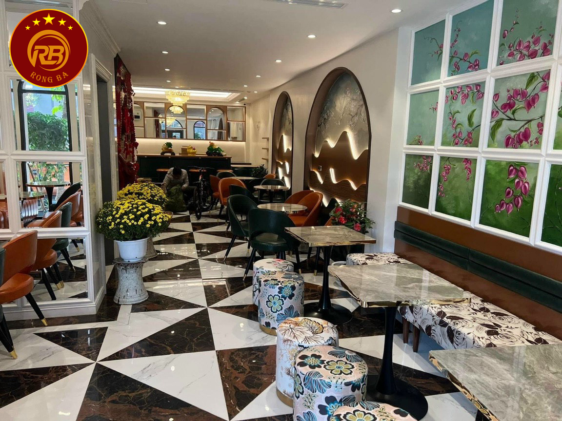 thiết kế quán cafe đẹp với mặt tiền 4m 8