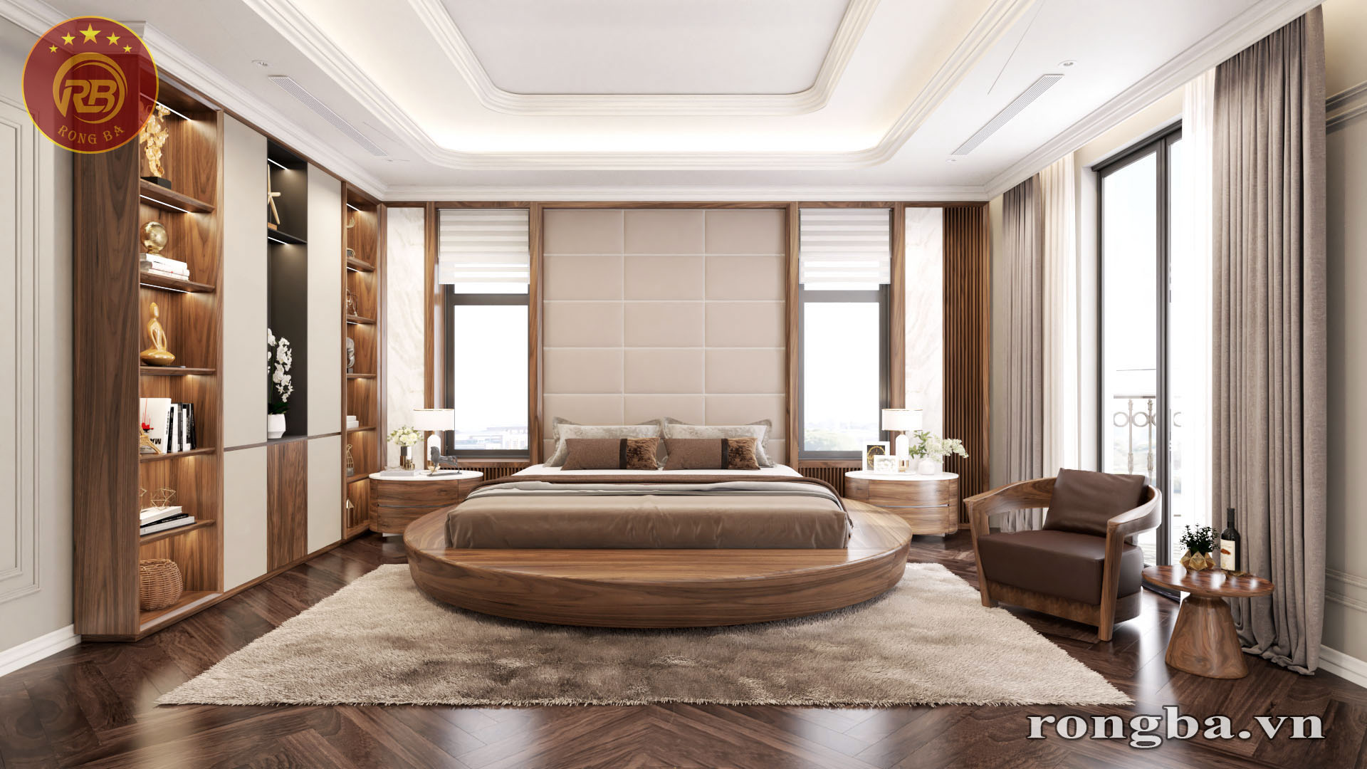 bộ phòng ngủ gỗ óc chó