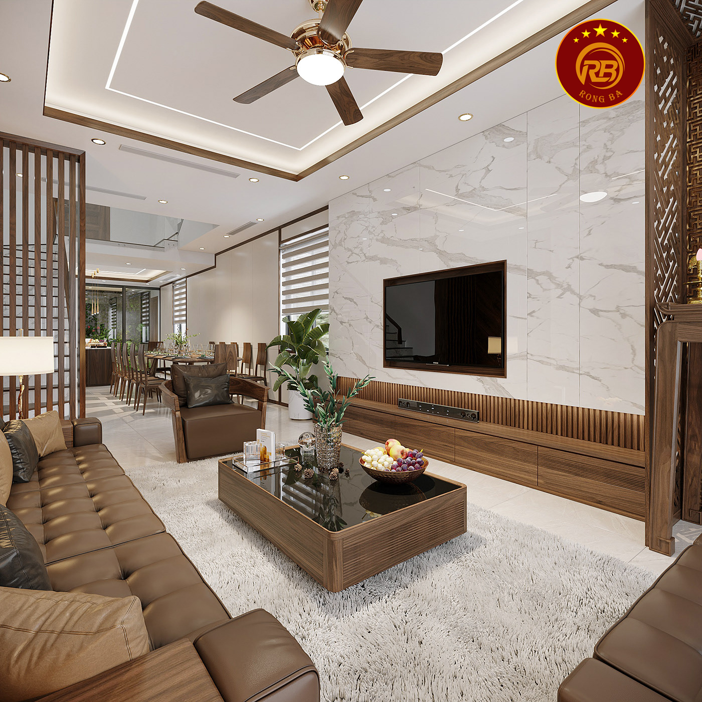 Thiết kế bộ sofa gỗ óc chó sản xuất thi công trọn gói 4