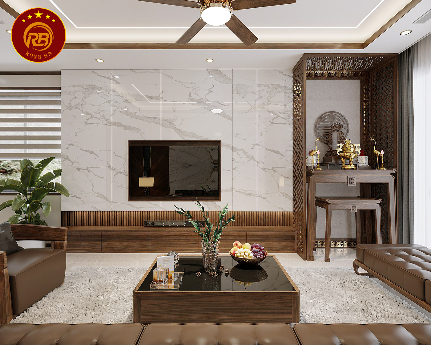 Thiết kế bộ sofa gỗ óc chó sản xuất thi công trọn gói 5