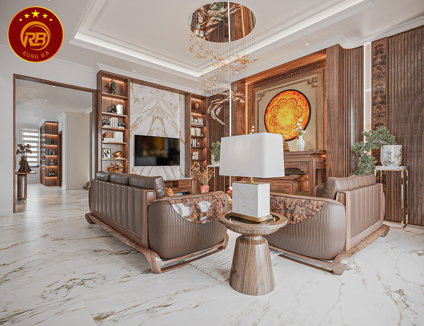Thiết kế sofa gỗ óc chó đẹp sản xuất thi công giá xưởng 2