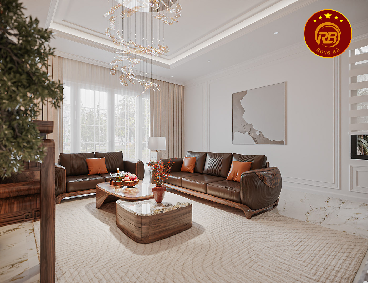 Thiết kế sofa gỗ óc chó đẹp sản xuất thi công giá xưởng 3