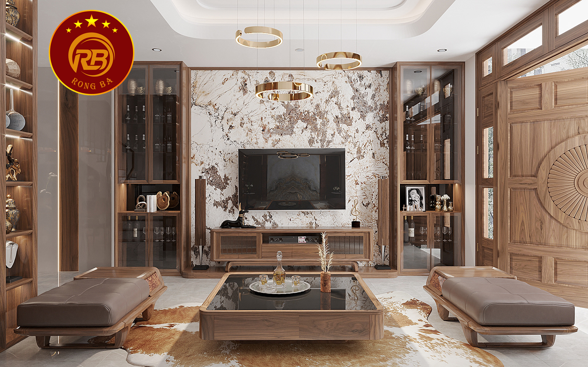 sofa gỗ óc chó đẹp