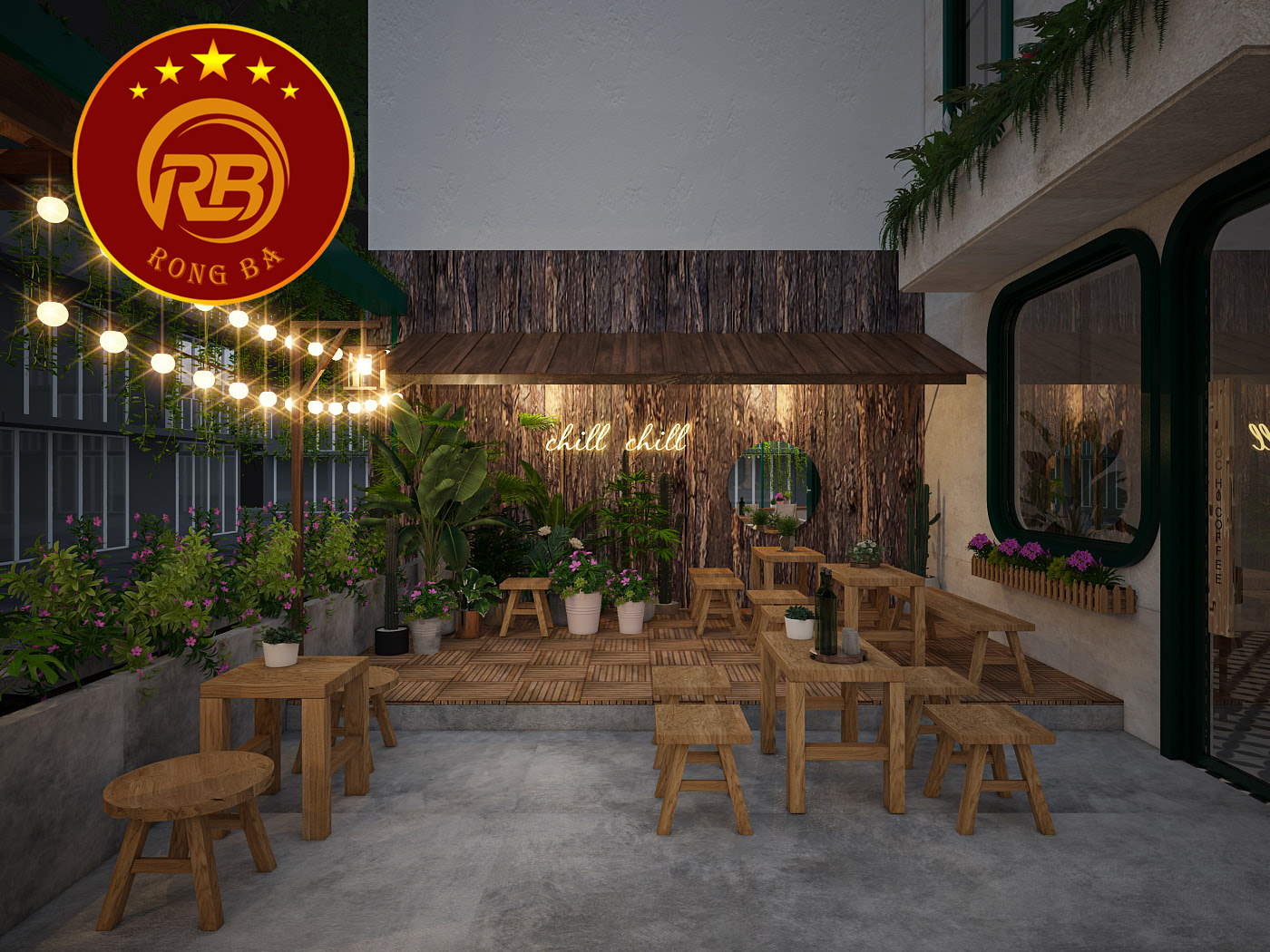 thiết kế quán cafe không gian hẹp 10