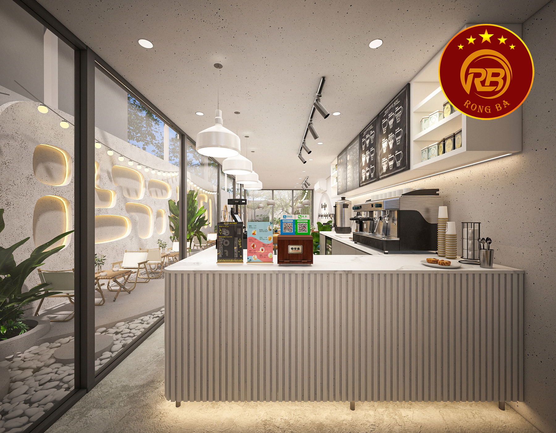 thiết kế quán cafe không gian hẹp 13