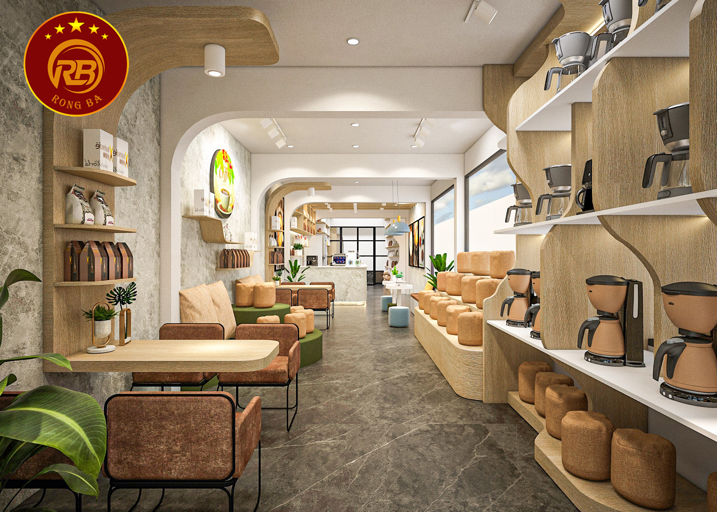 thiết kế quán cafe không gian hẹp 3