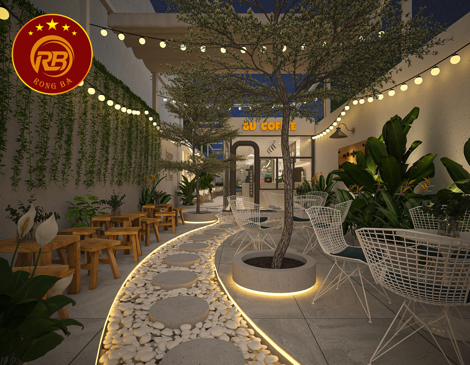 thiết kế quán cafe không gian hẹp 6