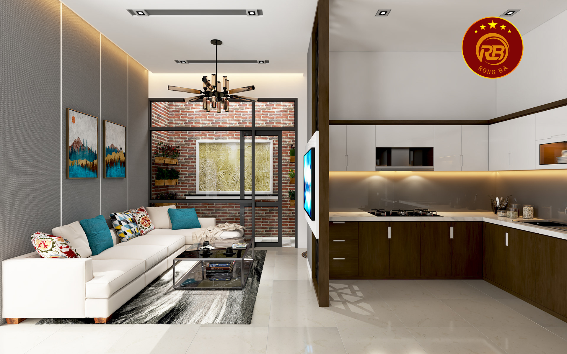 thiết kế nội thất nhà phố 5x25 tại Long Thành - Đồng Nai 1