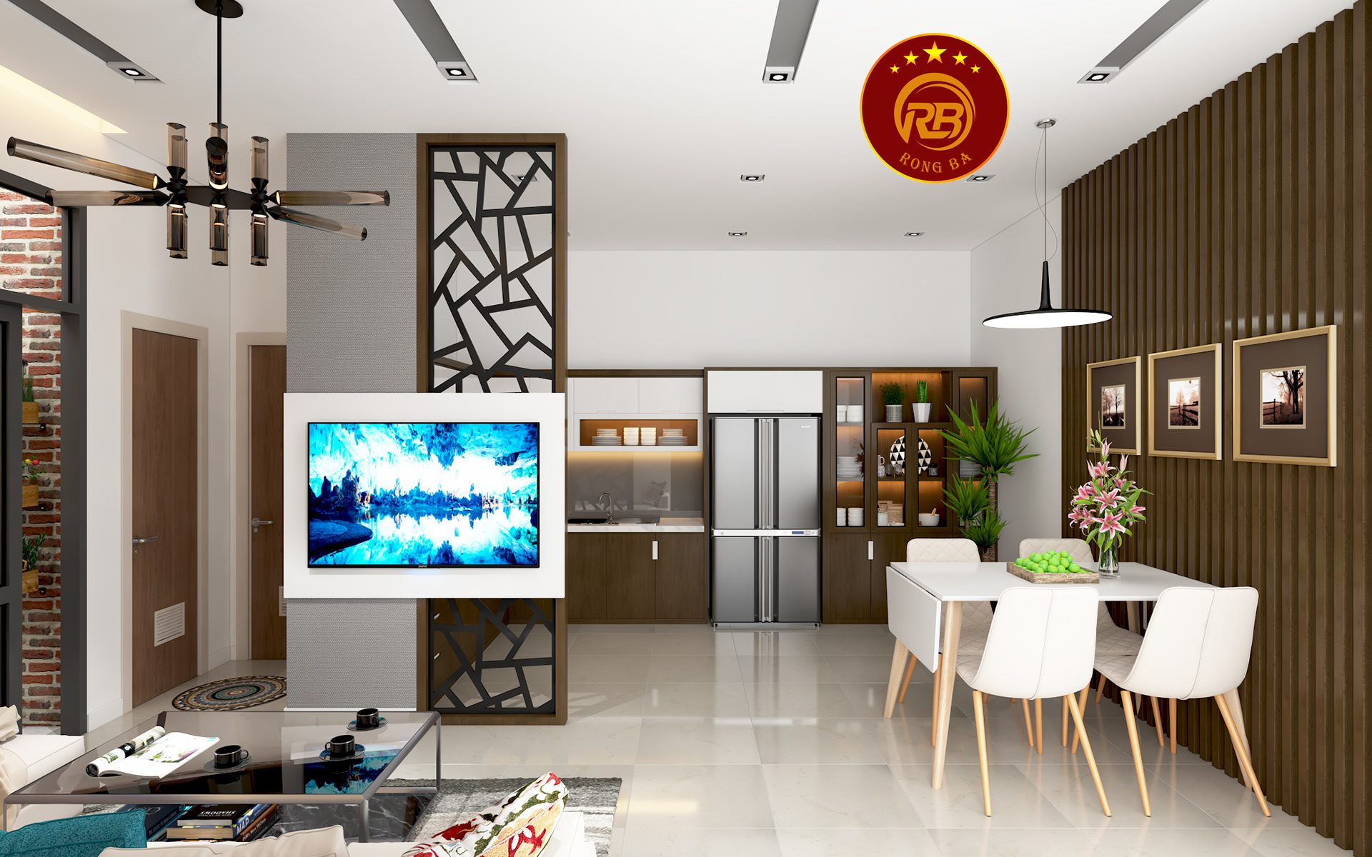 thiết kế nội thất nhà phố 5x25 tại Long Thành - Đồng Nai 2
