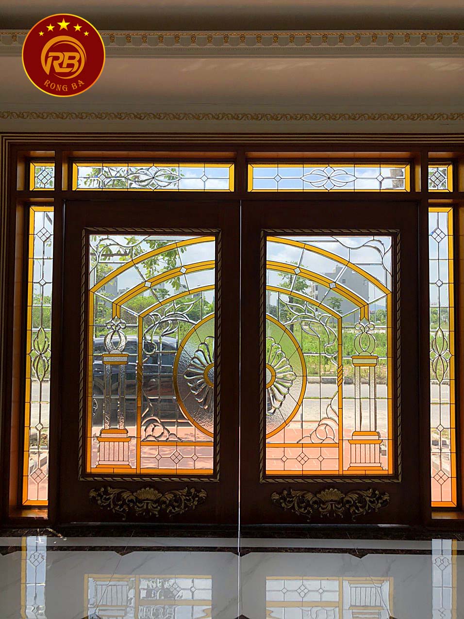 Cửa kính hoa đồng 190