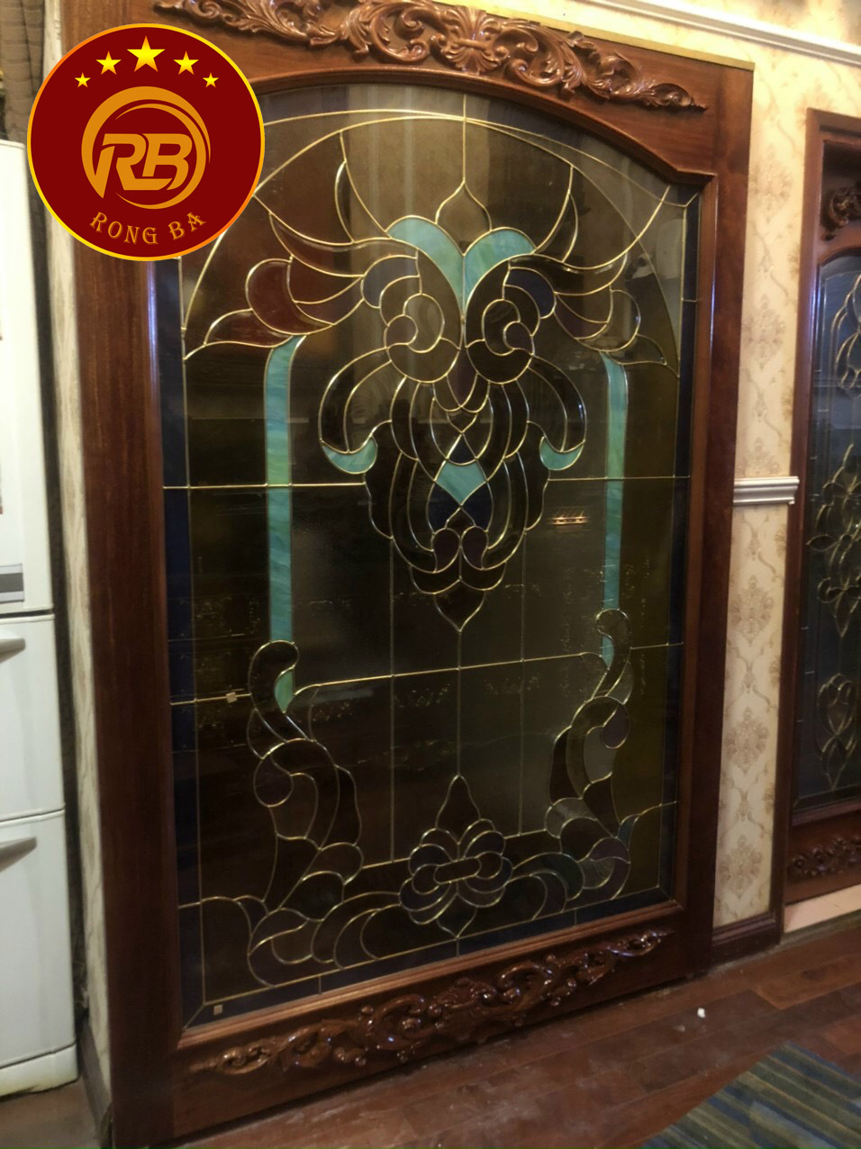 Tranh vách kính hoa đồng 136