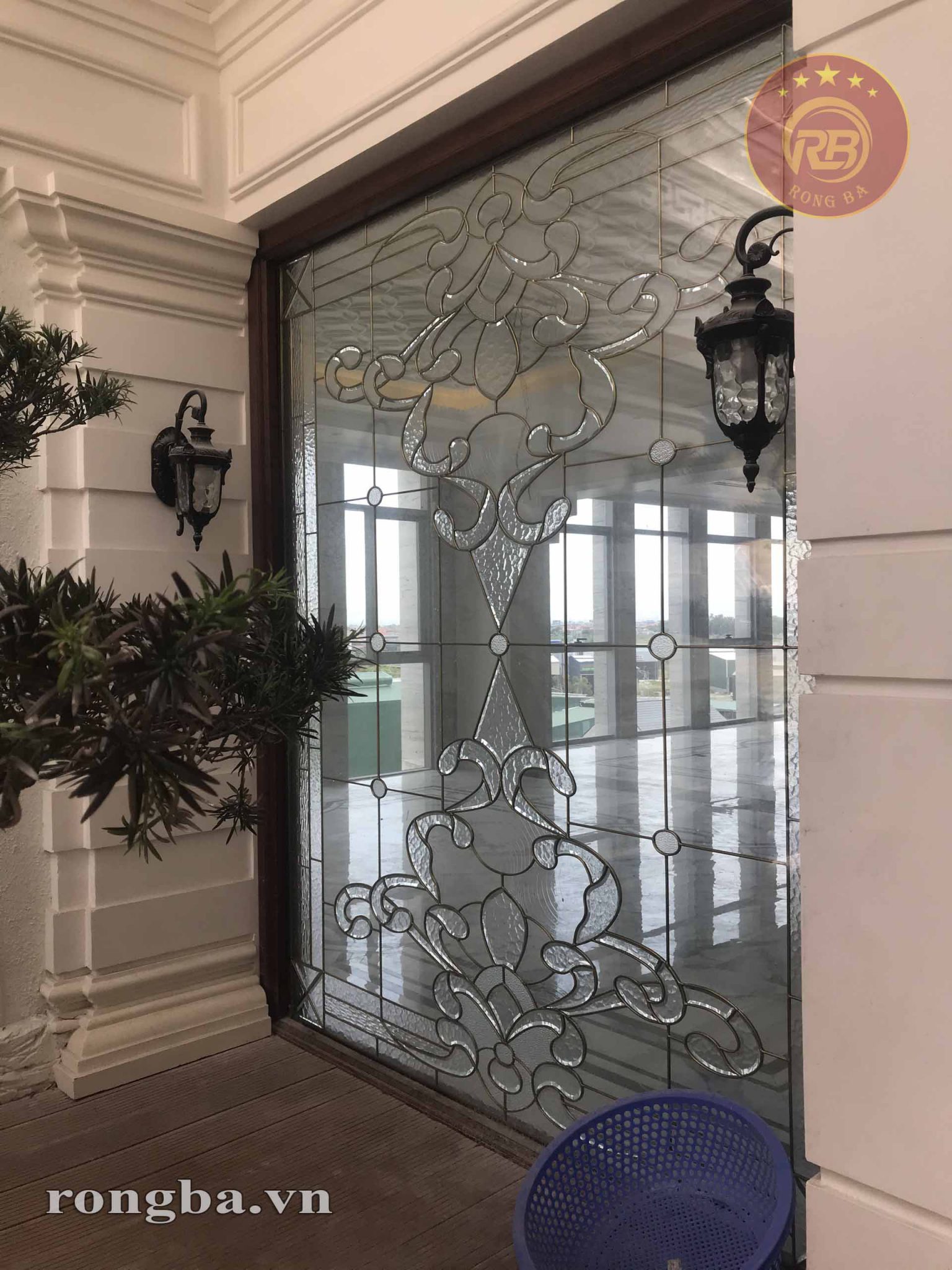 Tranh vách kính hoa đồng 140