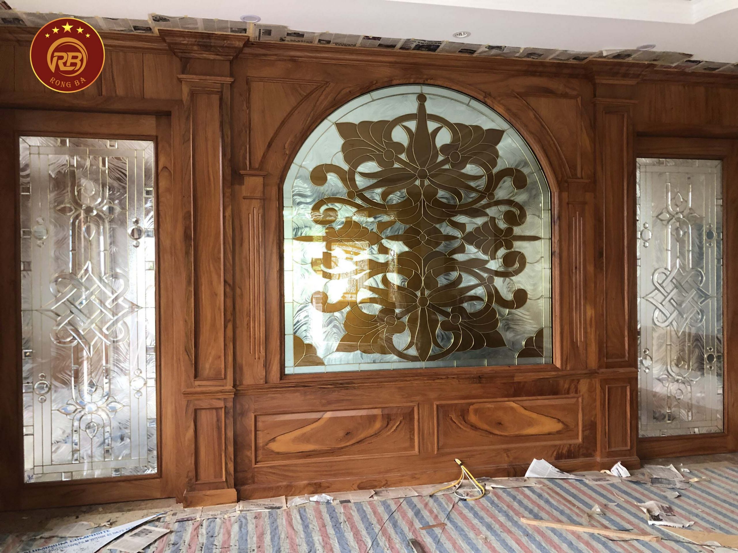 Tranh vách kính hoa đồng 163