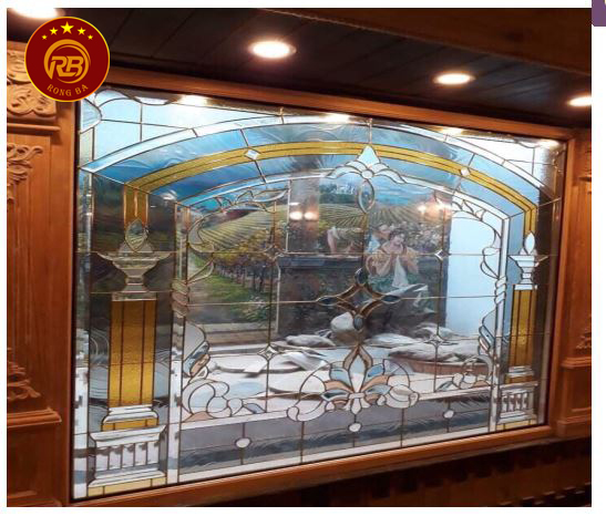 Tranh vách kính hoa đồng 165