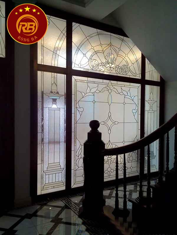 Tranh vách kính hoa đồng 182
