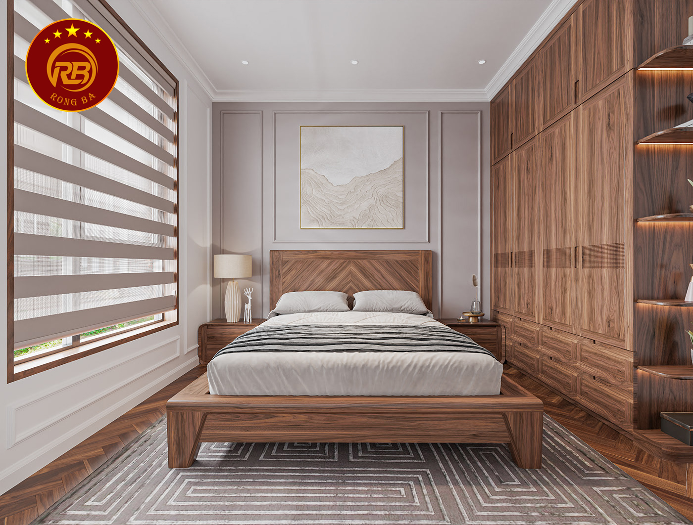 Thiết kế biệt thự gỗ óc chó đẹp hiện đại sang trọng 15