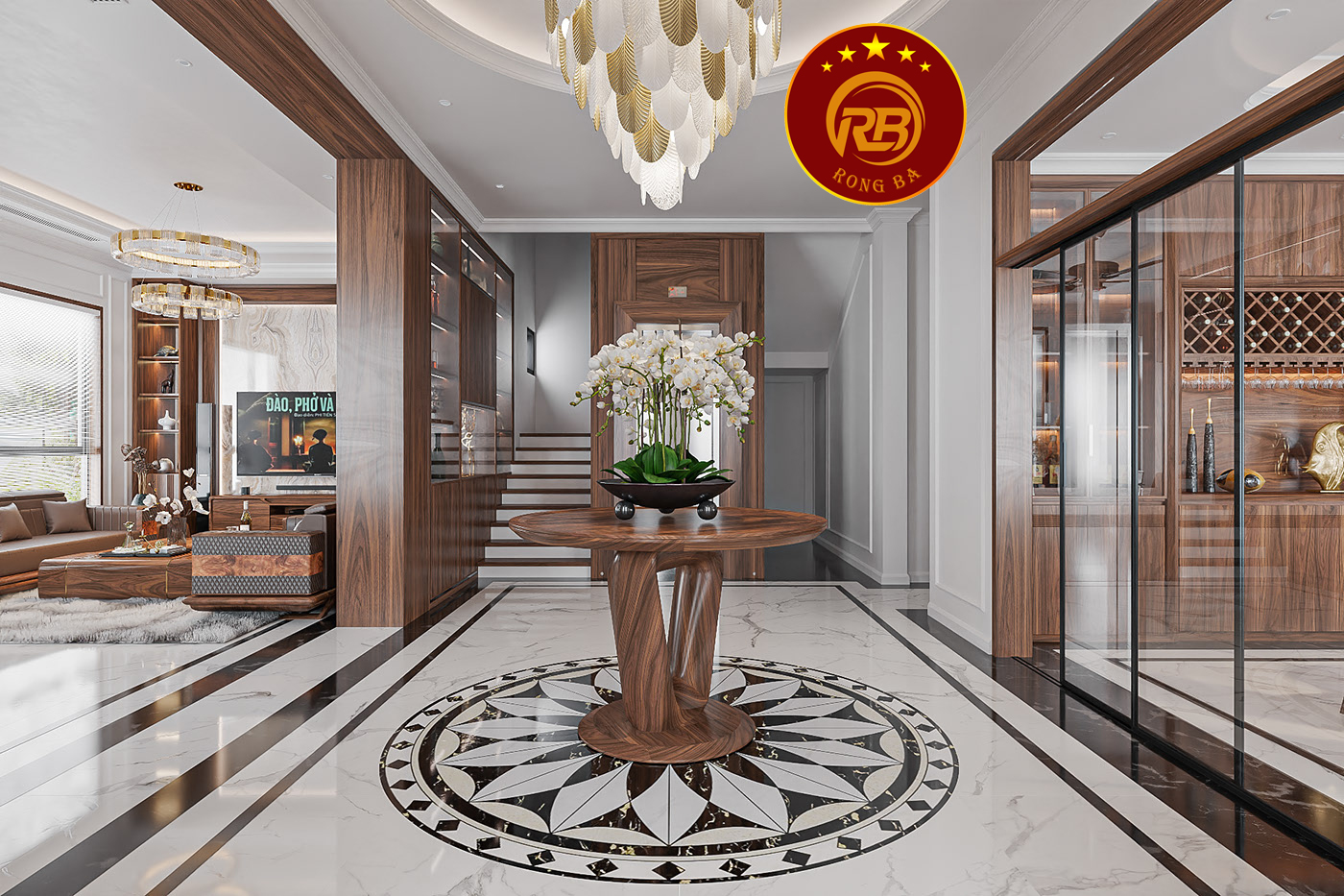 Thiết kế biệt thự gỗ óc chó đẹp hiện đại sang trọng 4