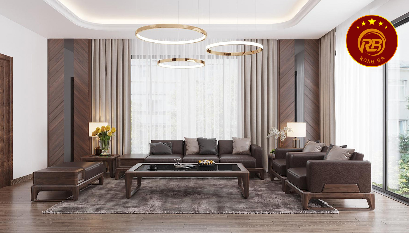 Báo giá bàn ghế sofa gỗ óc chó mới nhất 1