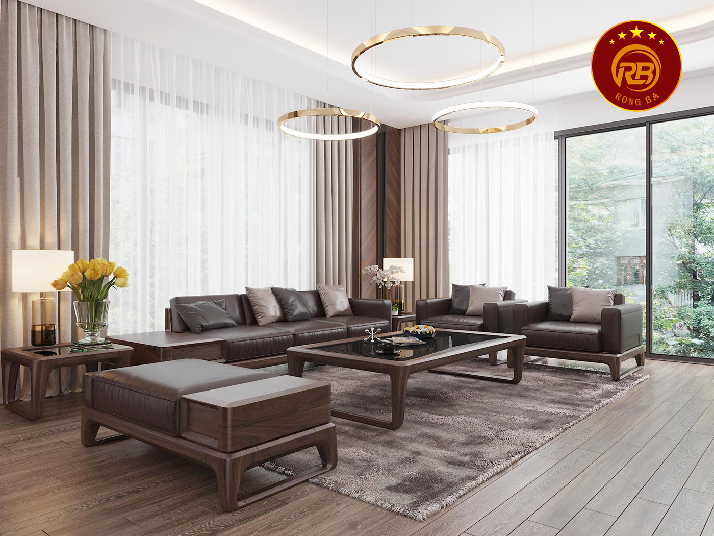 Báo giá bàn ghế sofa gỗ óc chó mới nhất 3