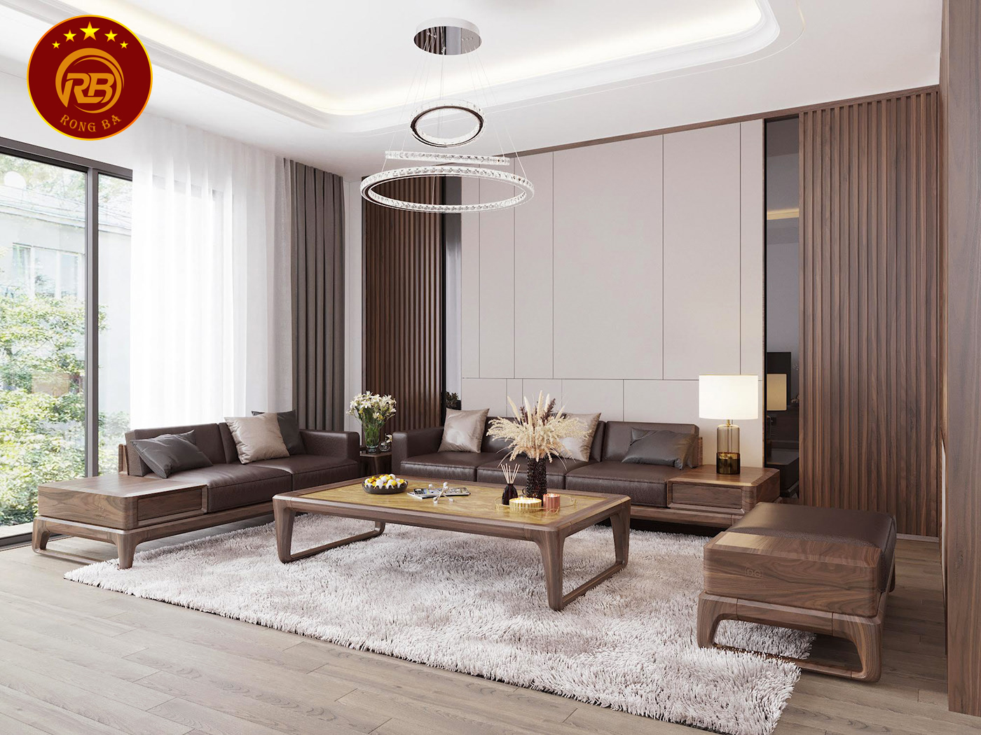 Báo giá bàn ghế sofa gỗ óc chó mới nhất 5