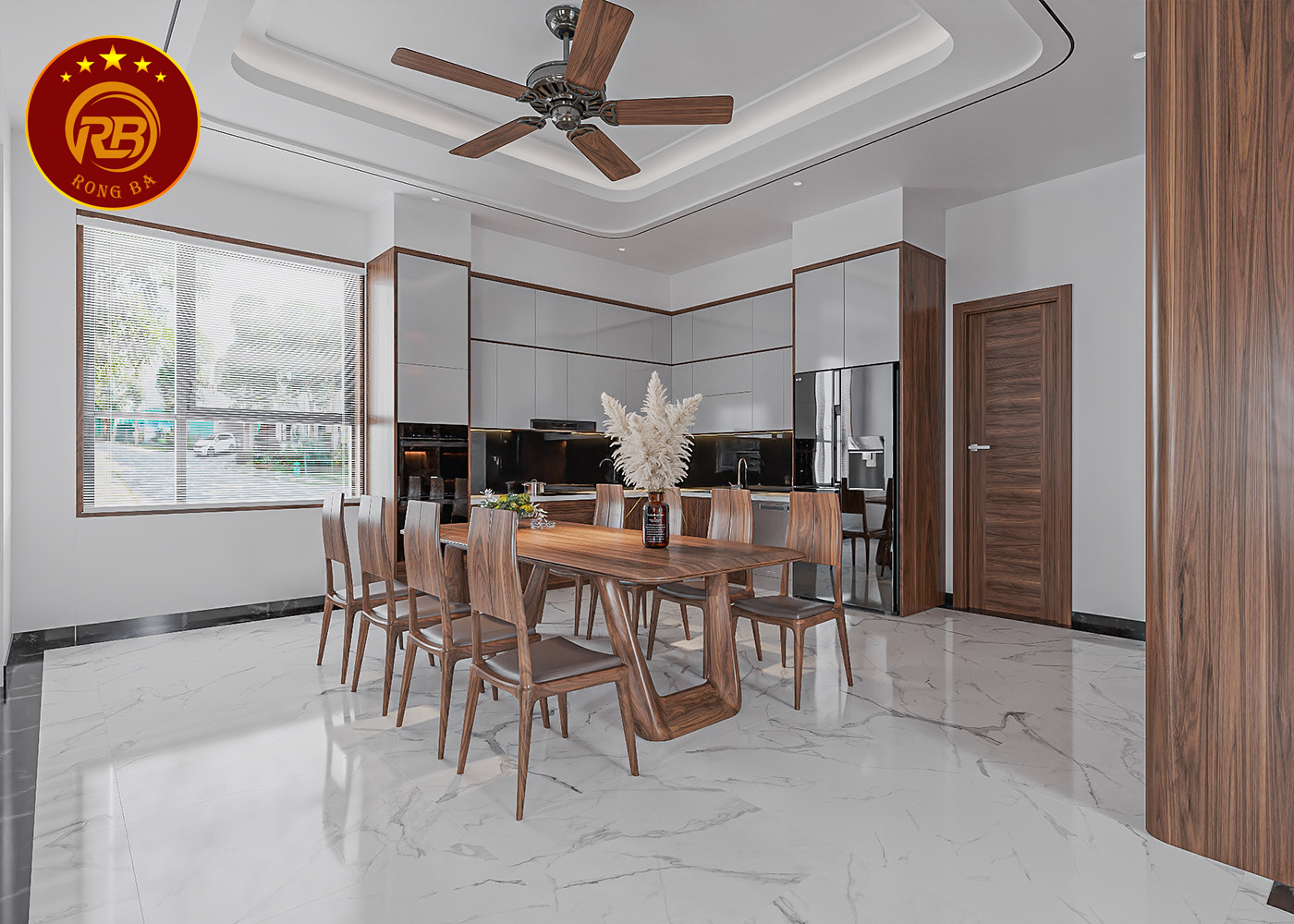 Sản xuất nội thất biệt thự gỗ óc chó đẹp hiện đại 1