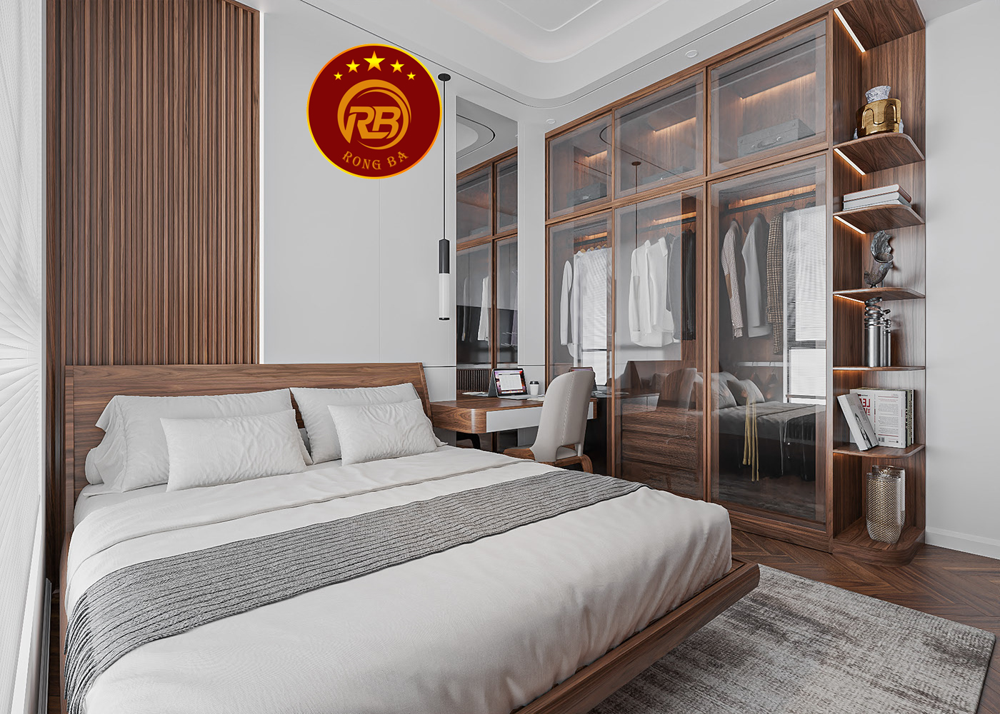 Sản xuất nội thất biệt thự gỗ óc chó đẹp hiện đại 13