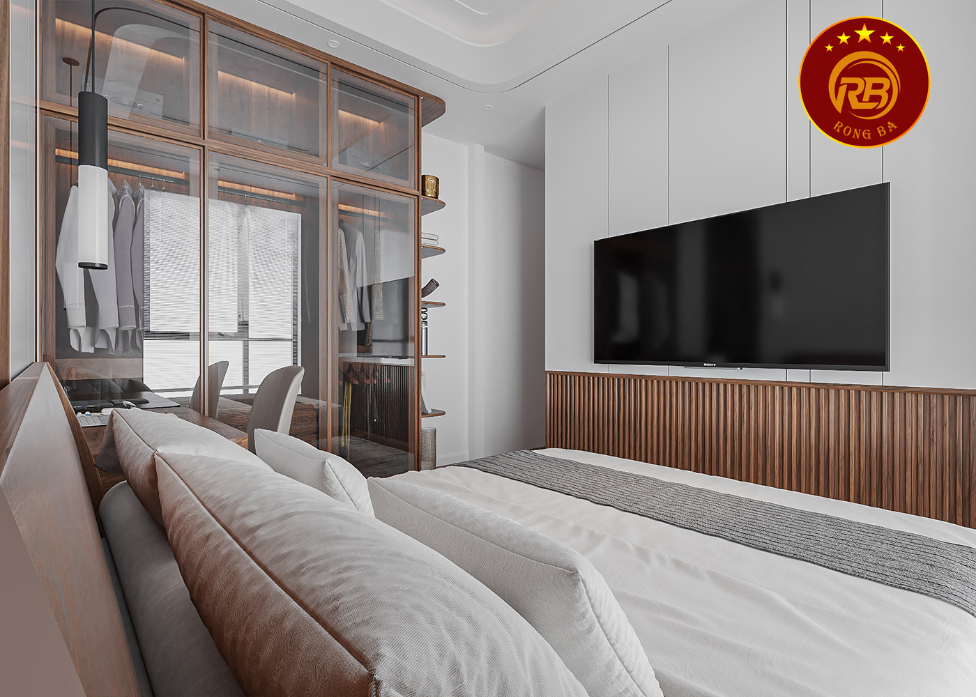 Sản xuất nội thất biệt thự gỗ óc chó đẹp hiện đại 15