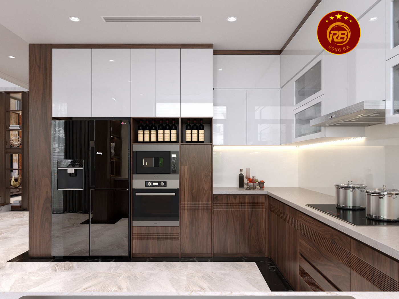 Thi công nội thất biệt thự gỗ óc chó tại đà nẵng mới nhất 3