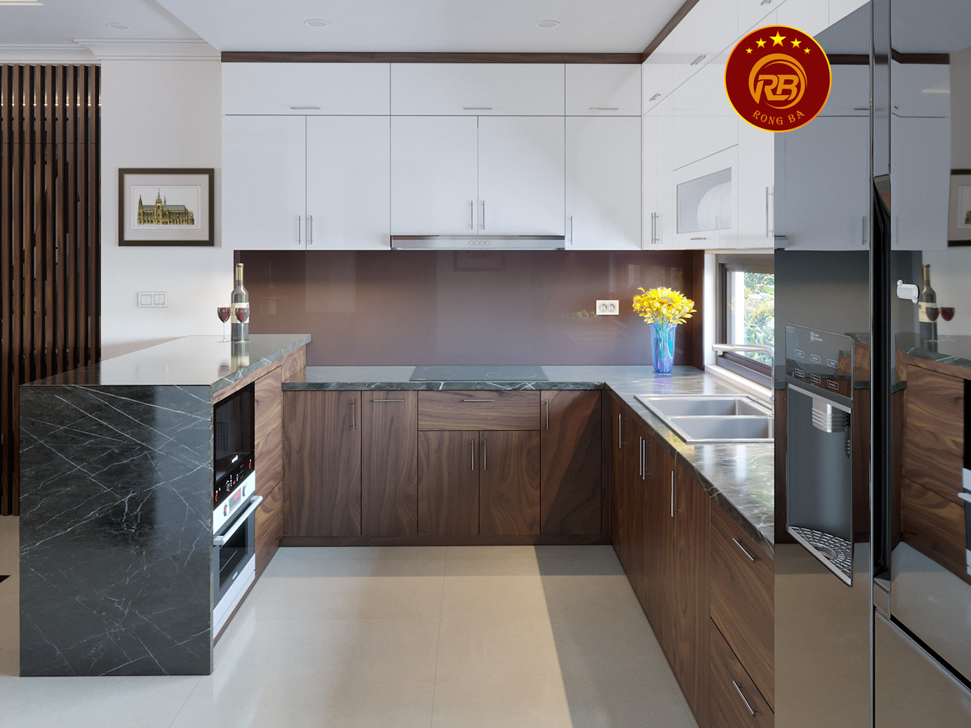 Thi công nội thất biệt thự gỗ óc chó tại đà nẵng mới nhất 5