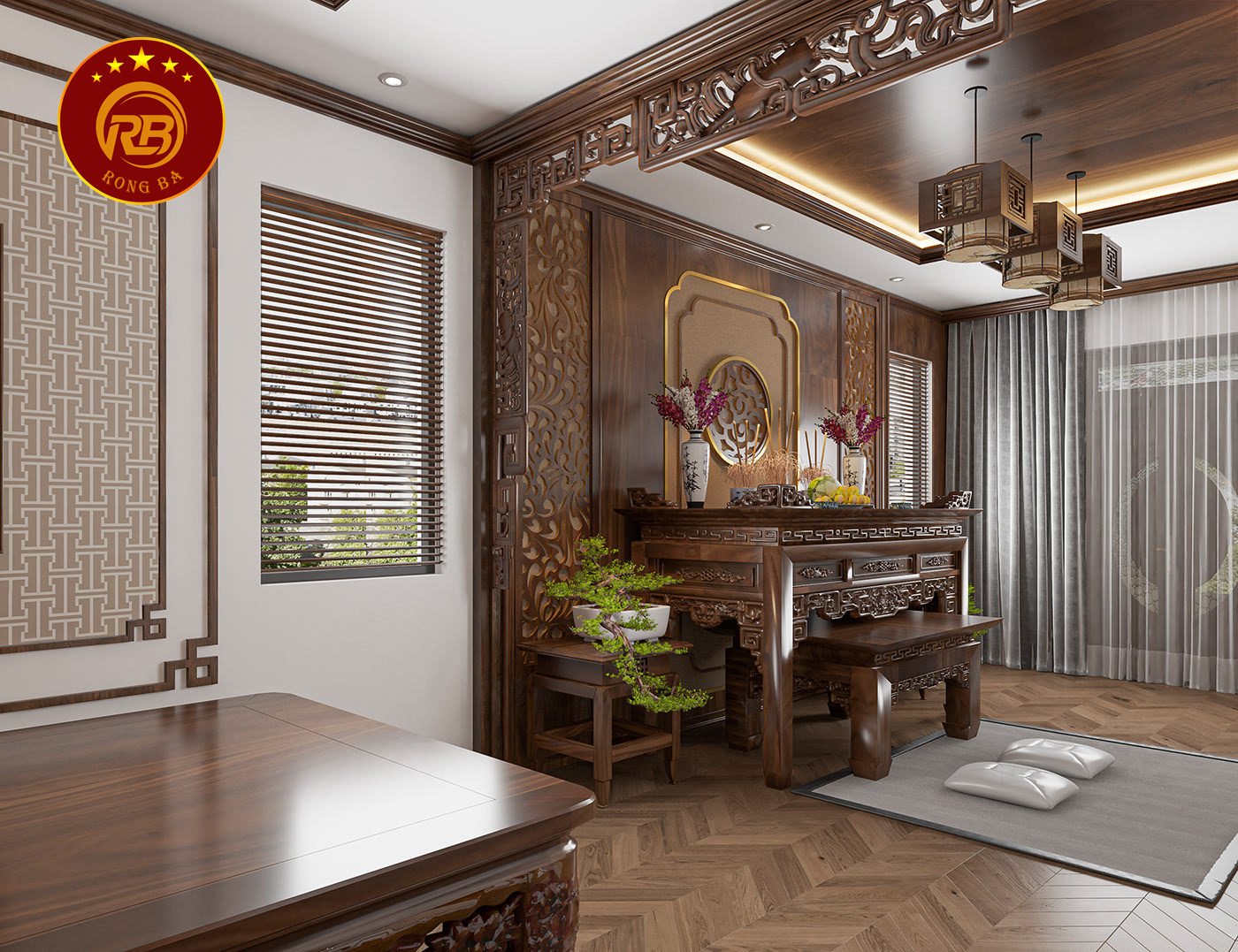 Thiết kế nội thất gỗ óc chó tại đà nẵng hiện đại 10