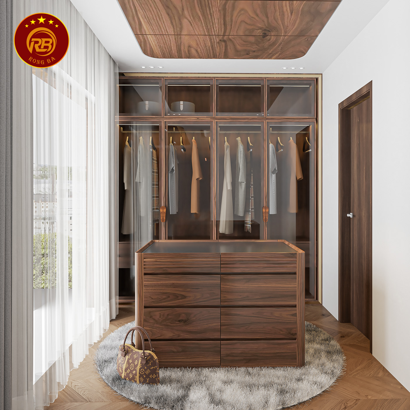 Thiết kế nội thất gỗ óc chó tại đà nẵng hiện đại 14