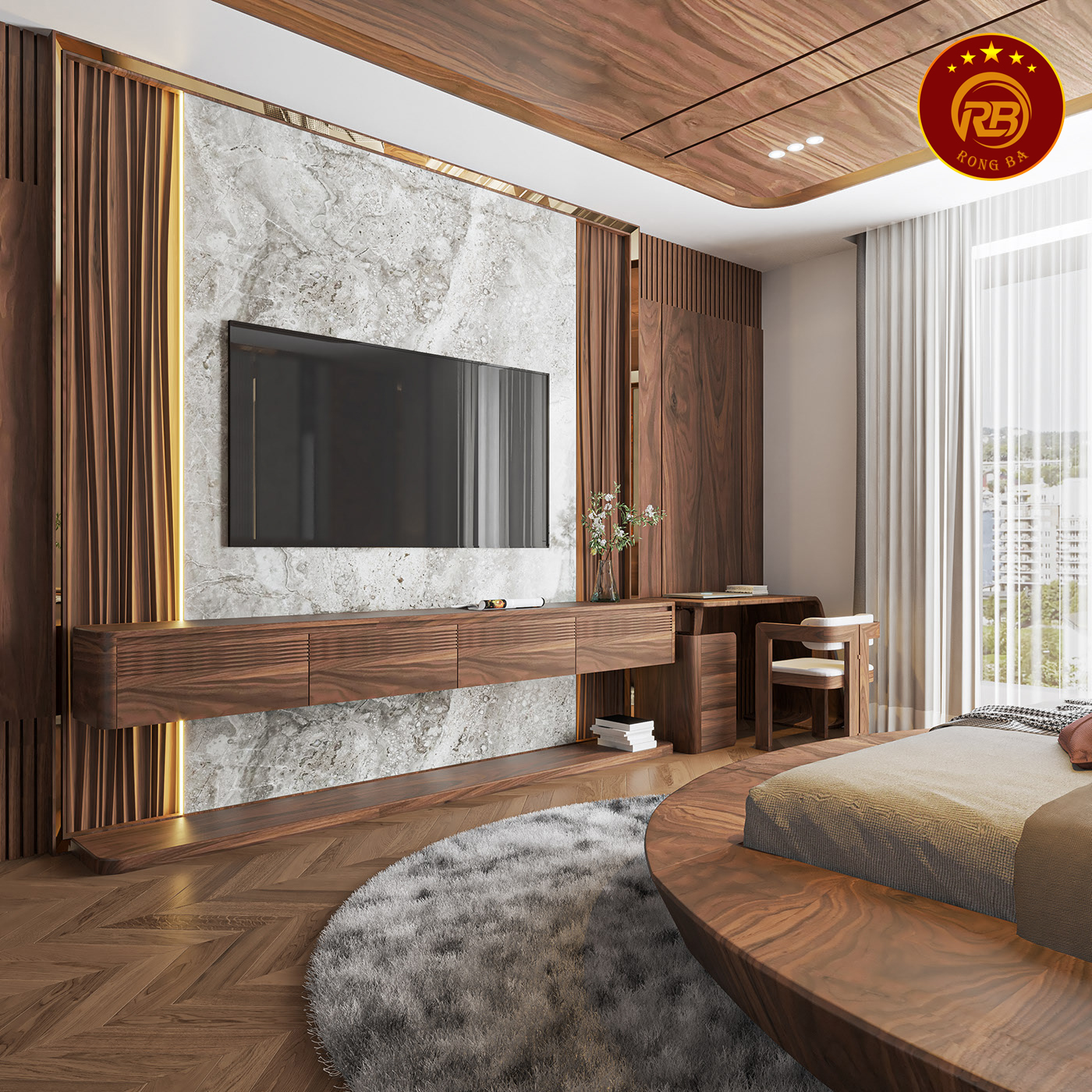 Thiết kế nội thất gỗ óc chó tại đà nẵng hiện đại 22