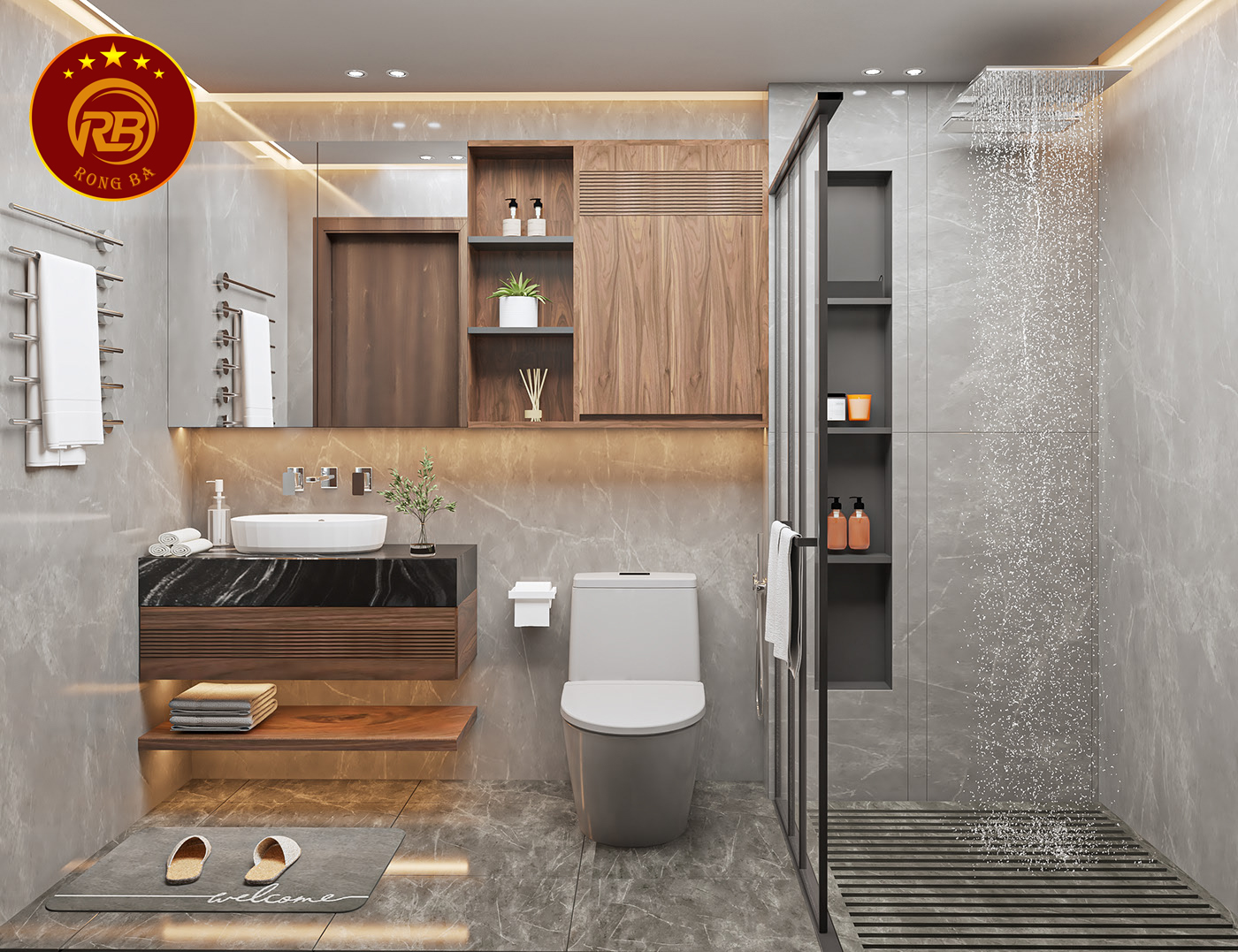 Thiết kế nội thất gỗ óc chó tại đà nẵng hiện đại 26