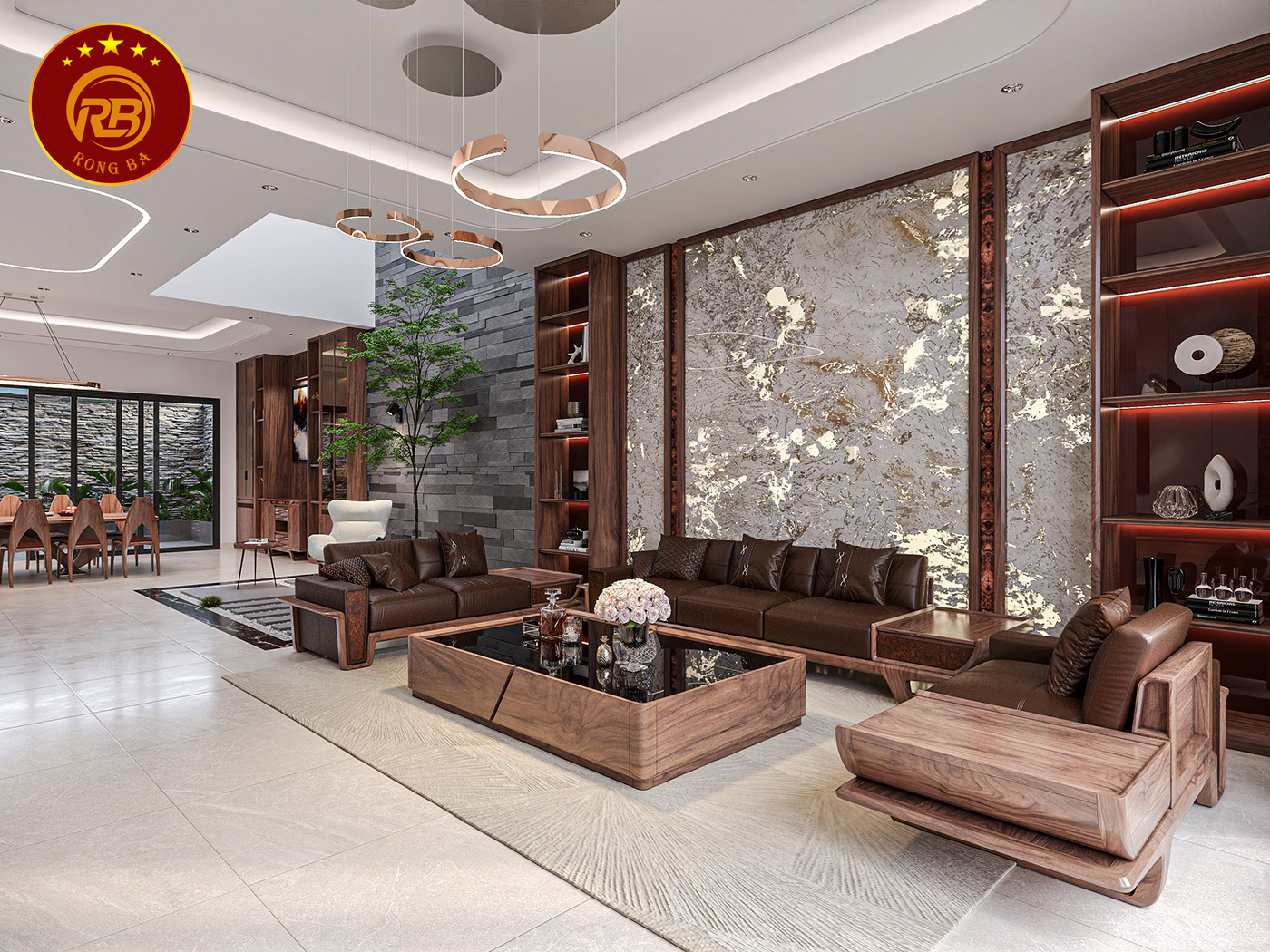 Sản xuất sofa gỗ óc chó tại an giang đẹp cao cấp 2