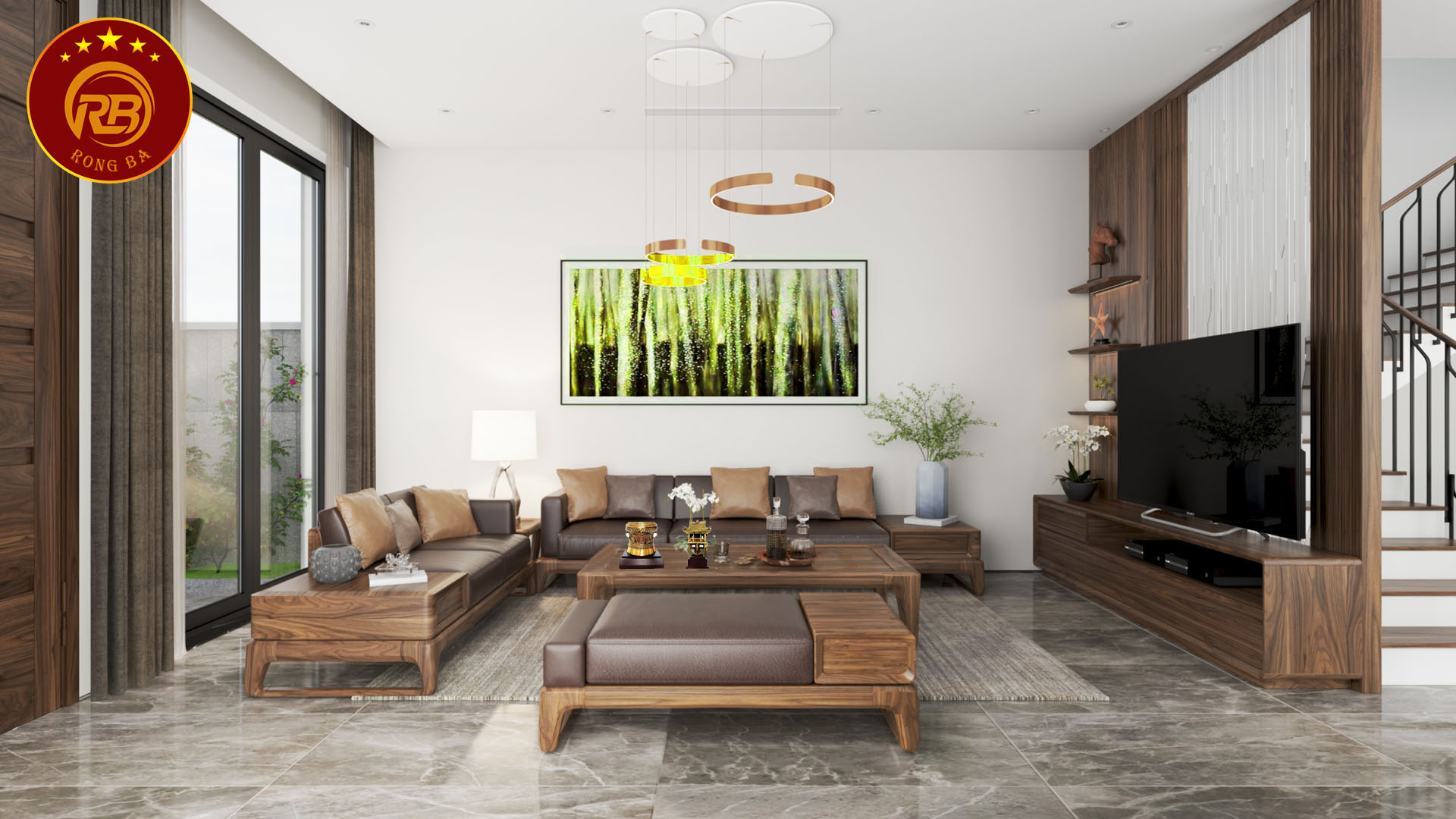 sofa gỗ óc chó tại an giang