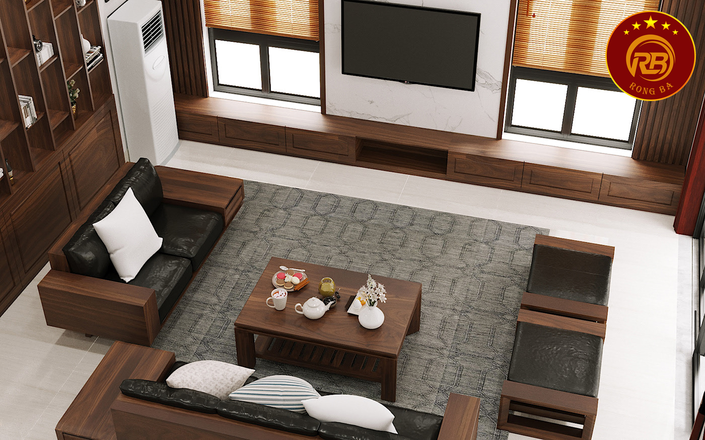Sản xuất sofa gỗ óc chó tại hà nam đẹp hiện đại 1