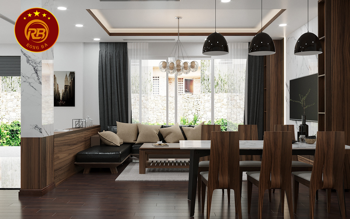 Sản xuất sofa gỗ óc chó tại hà nam đẹp hiện đại 3