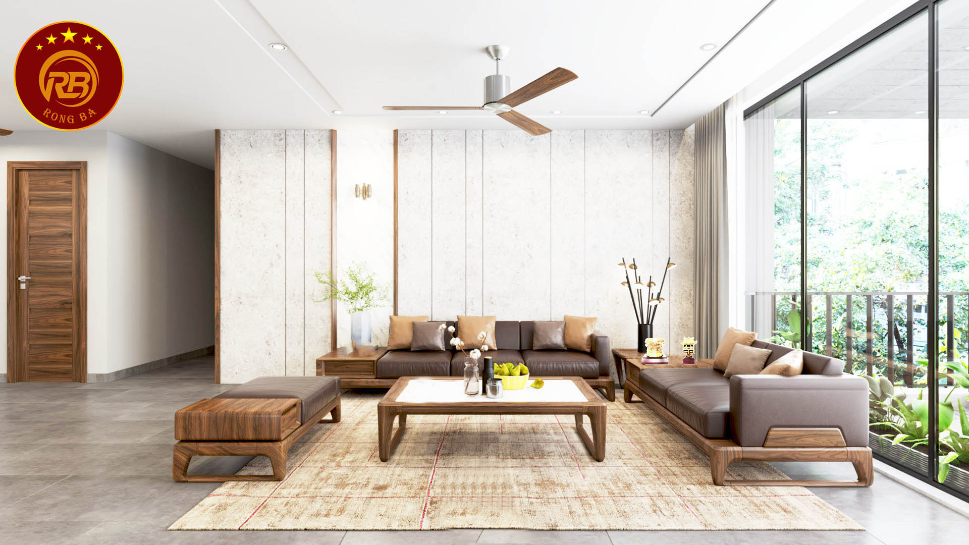 sofa gỗ óc chó tại hà nội