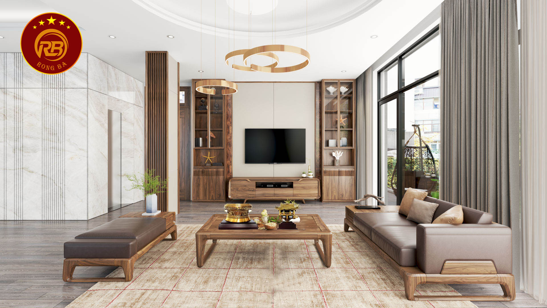 sofa gỗ óc chó tại hà tĩnh