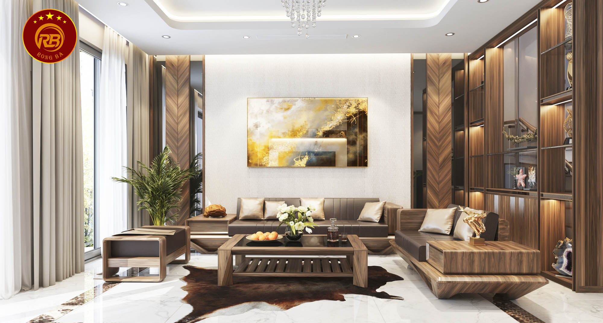 sofa gỗ óc chó tại hải phòng