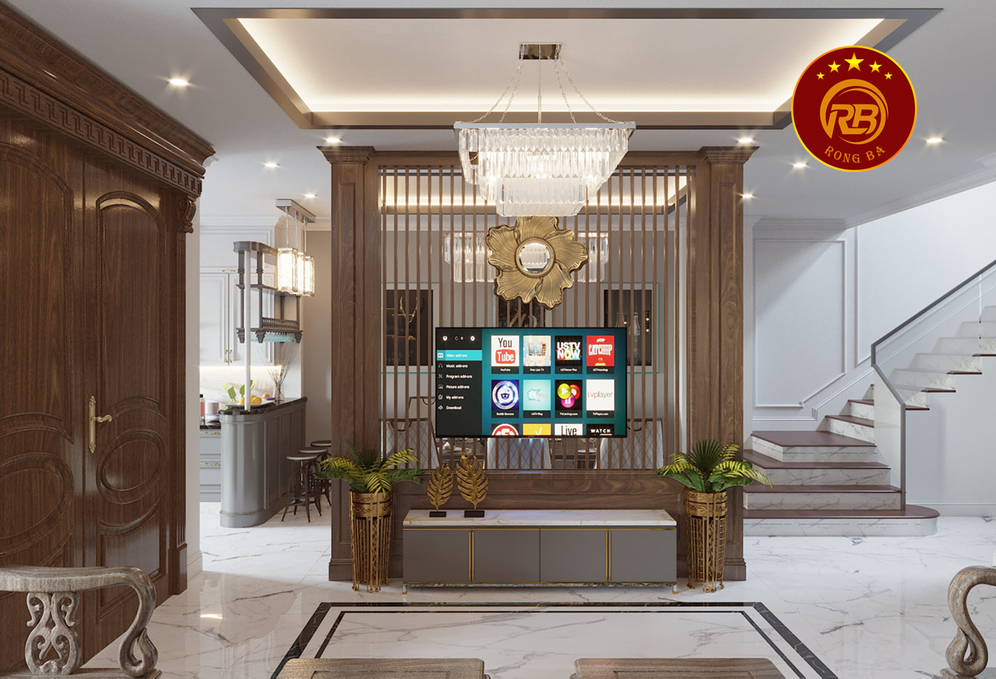 Thiết kế nội thất gỗ óc chó tại bà rịa vũng tàu hiện đại 2