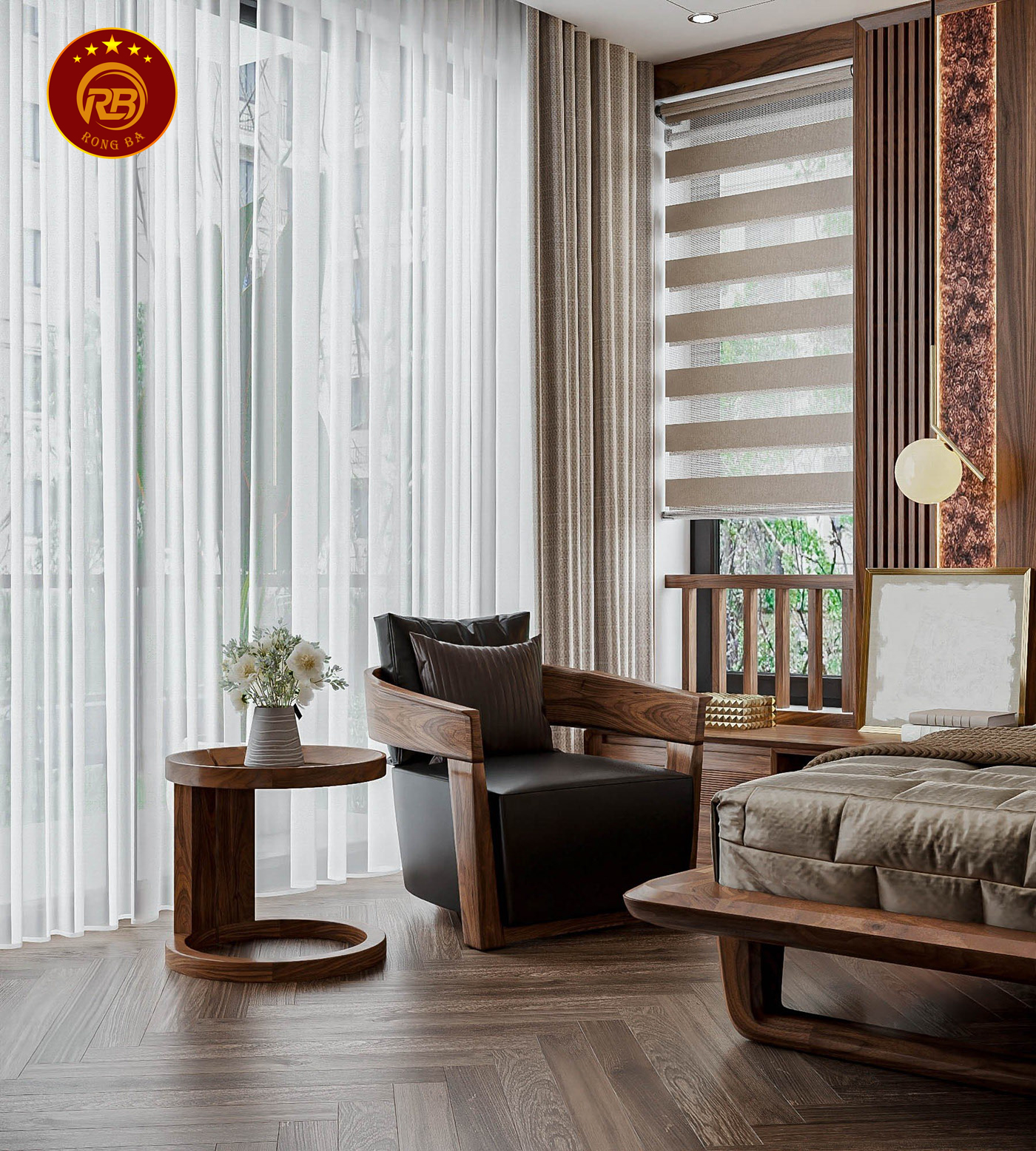 Thi công nội thất gỗ óc chó tại bình thuận cao cấp 4