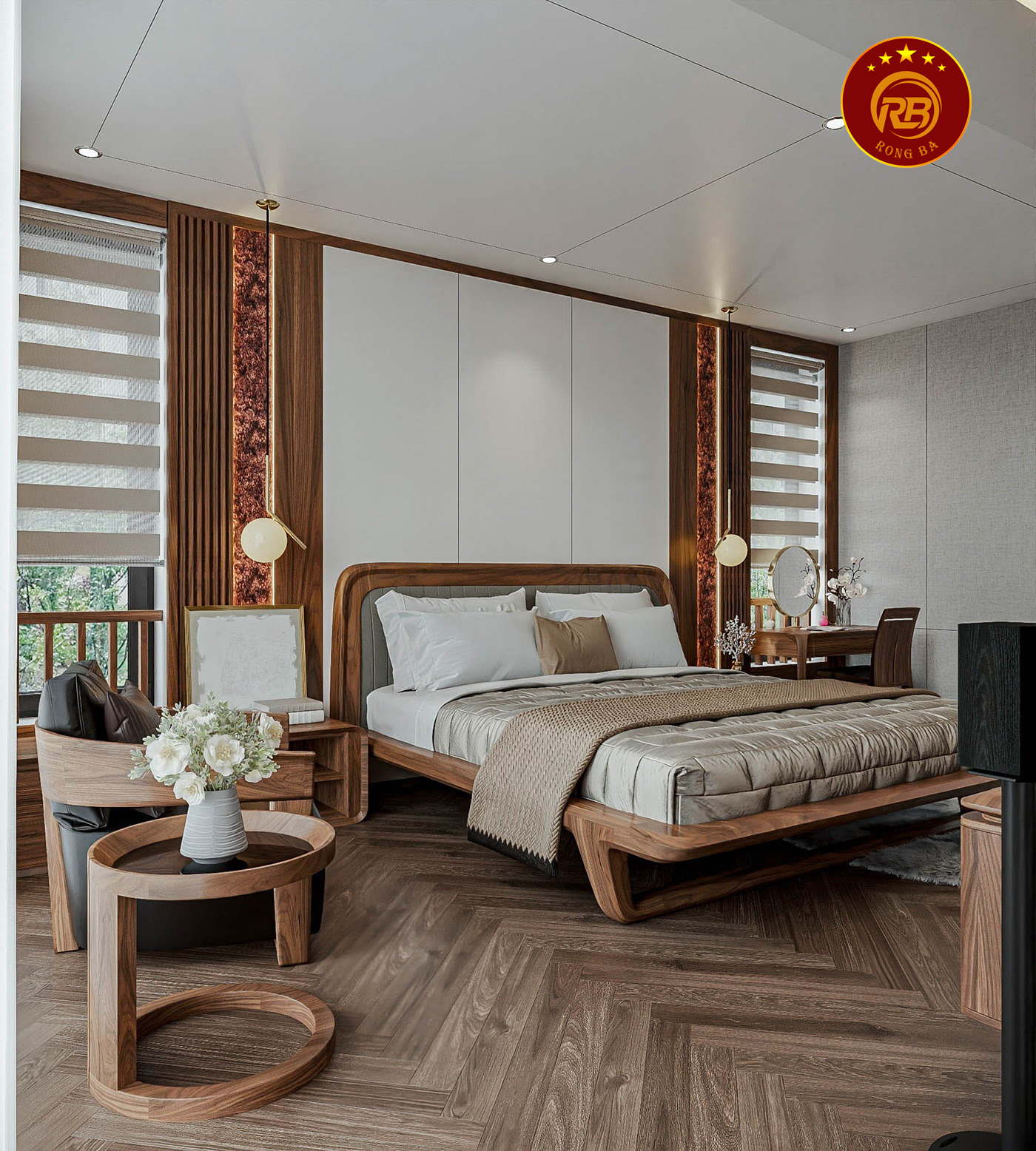 Thi công nội thất gỗ óc chó tại bình thuận cao cấp 6