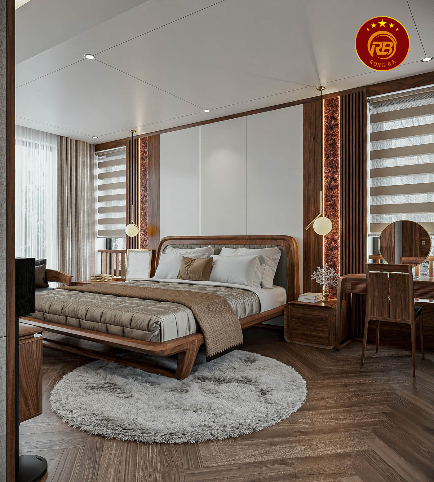 Thi công nội thất gỗ óc chó tại bình thuận cao cấp 7