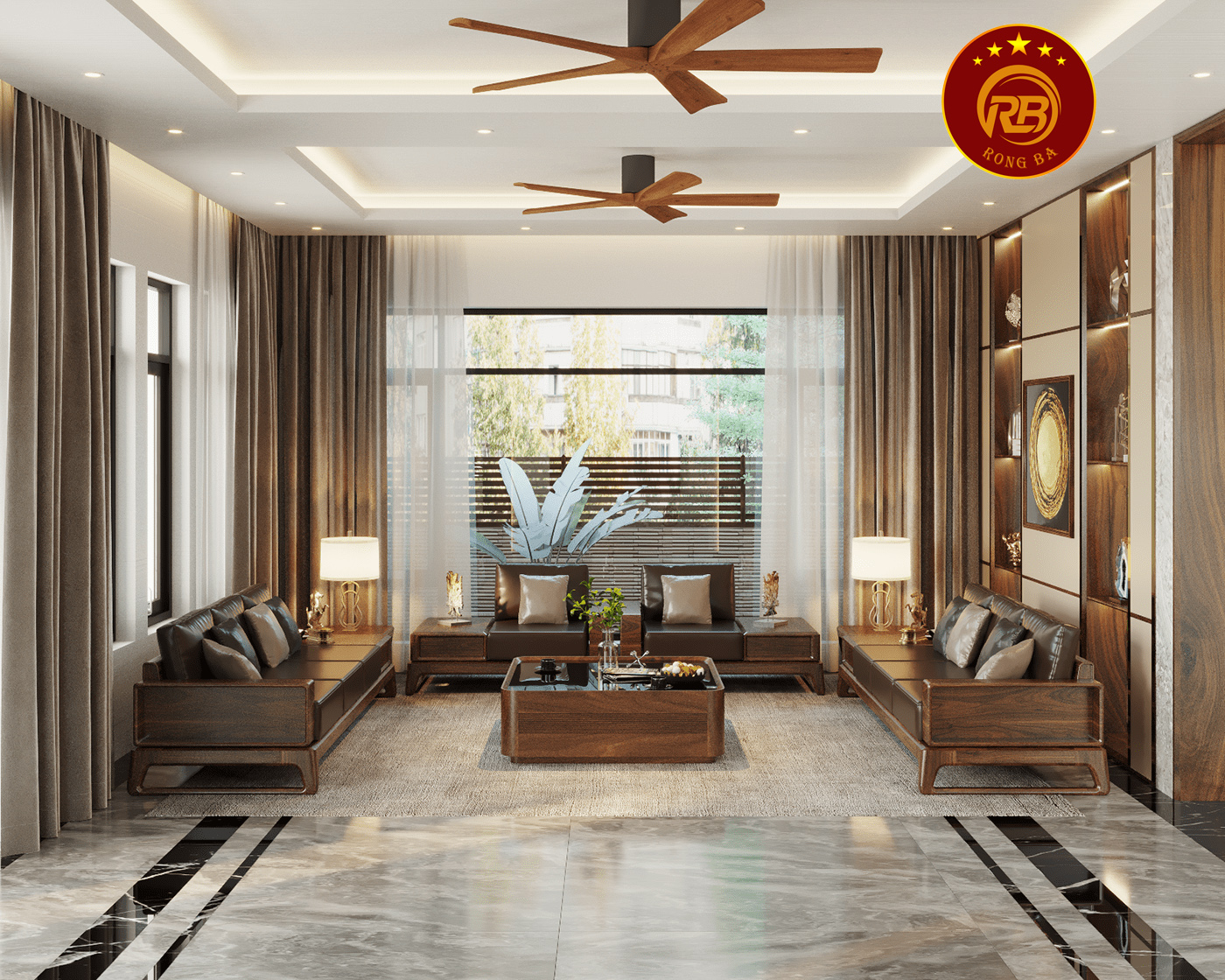 Thi công nội thất gỗ óc chó tại cà mau hiện đại