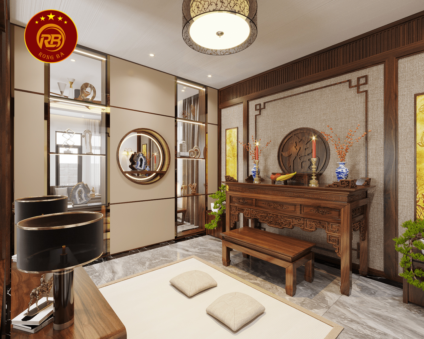 Thi công nội thất gỗ óc chó tại cà mau hiện đại 11