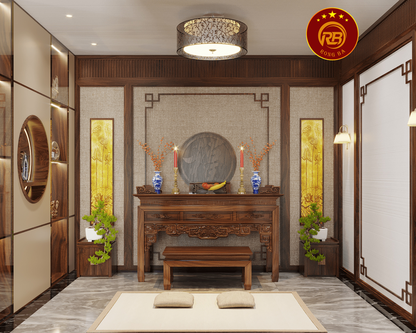 Thi công nội thất gỗ óc chó tại cà mau hiện đại 12