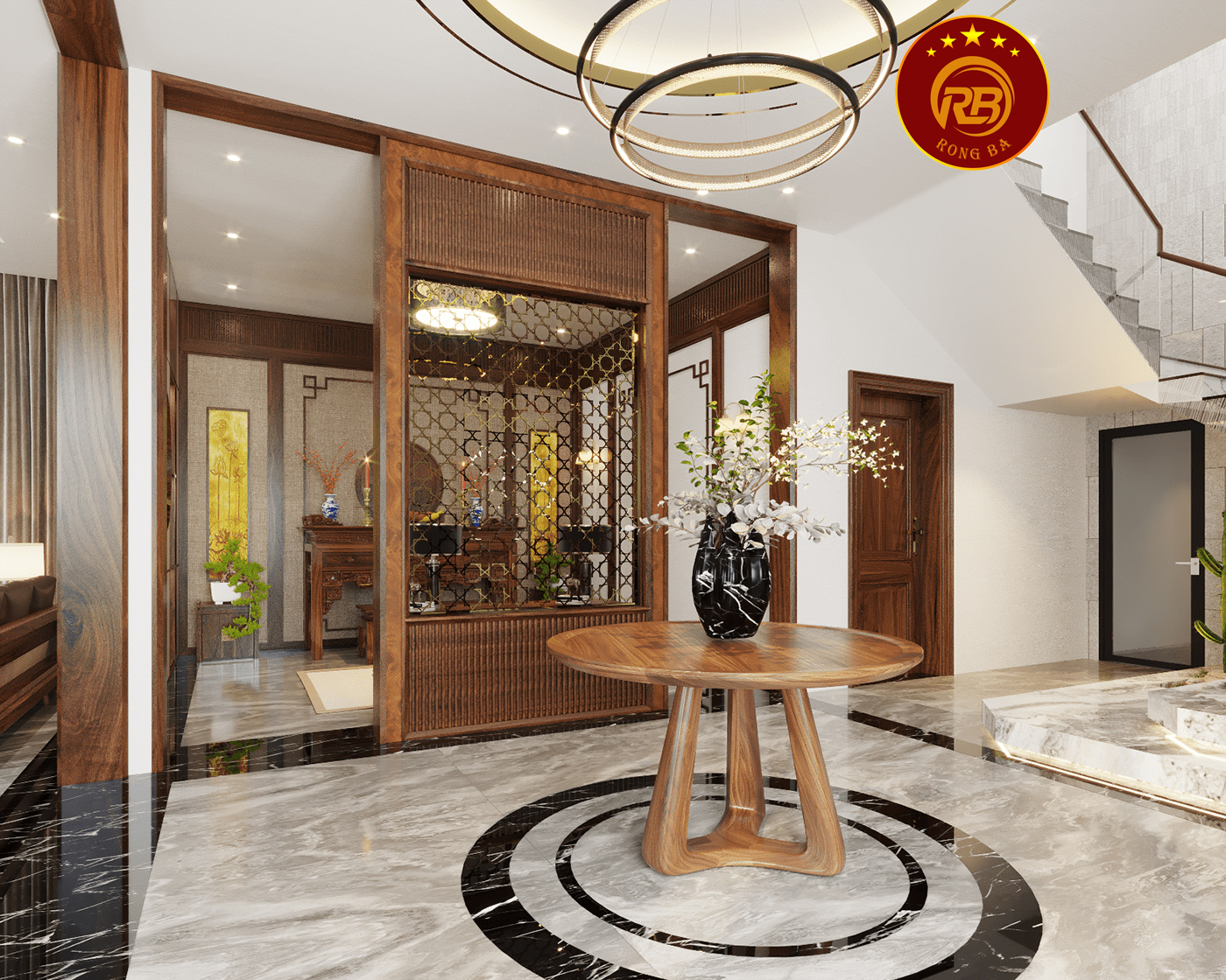 Thi công nội thất gỗ óc chó tại cà mau hiện đại 4